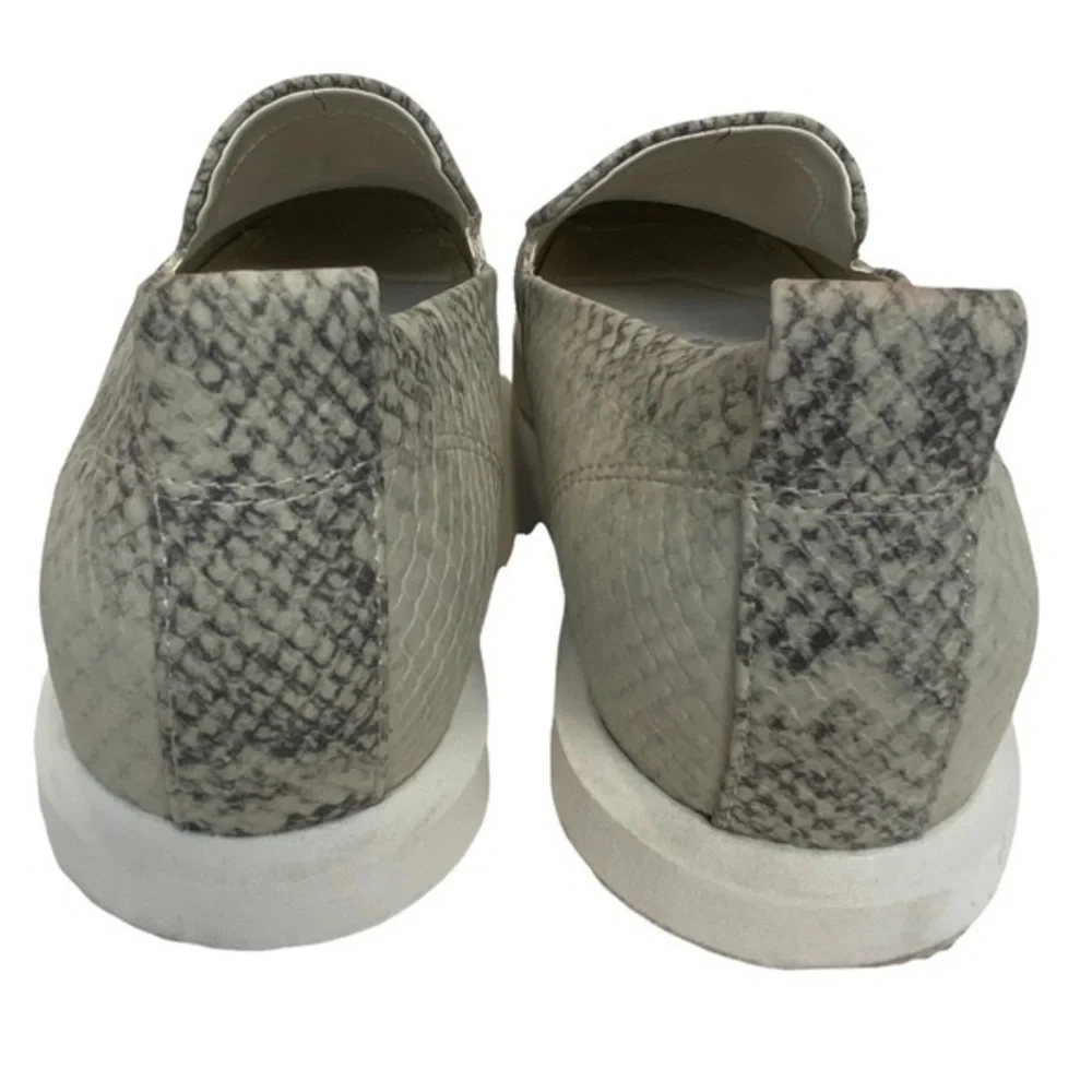 Franco Sarto Boston Snake Print Ombré Grey White Slip Ons Size 9